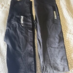 Gymshark women’s Charcoal and Jet Black Leggings